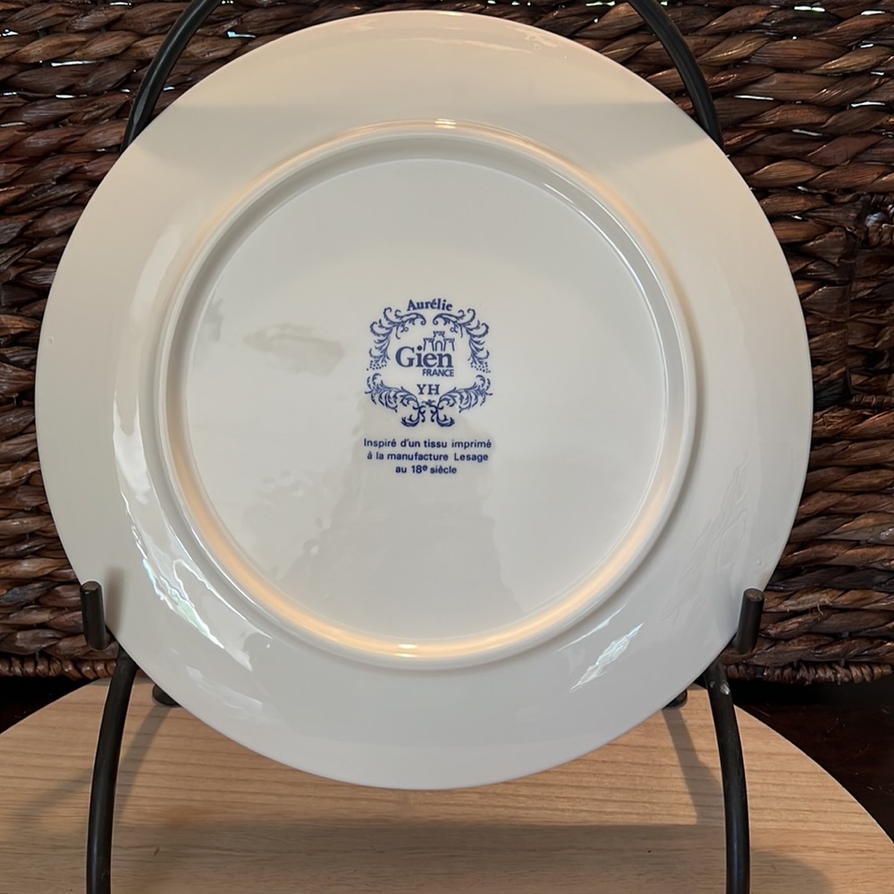 Faiencerie De Gien Aurlie Blue 12” Charger/Server - Picture 4 of 5